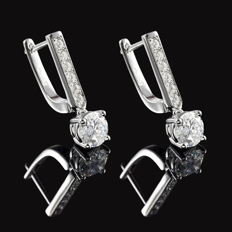 Hoop Earrings18K Gold Plated 925 Sliver Earring Hoop 6.5mm Moissanite  Statement Earrings For Women