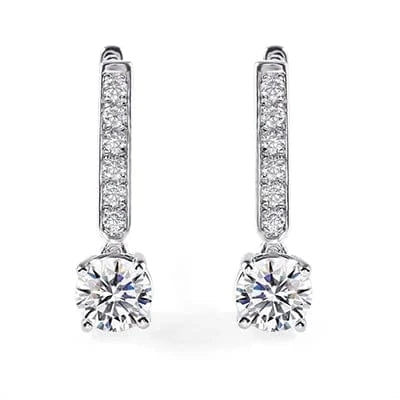 Hoop Earrings18K Gold Plated 925 Sliver Earring Hoop 6.5mm Moissanite  Statement Earrings For Women