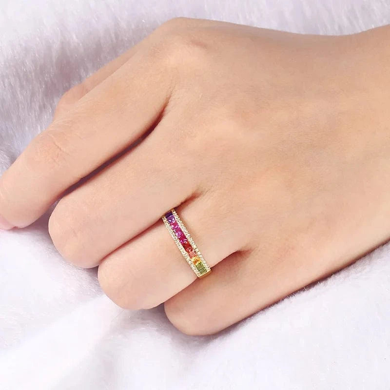 Hot Sale 18k solid gold jewelry Natural Multi Sapphire White Diamond 18K Au750 Gold rings wedding