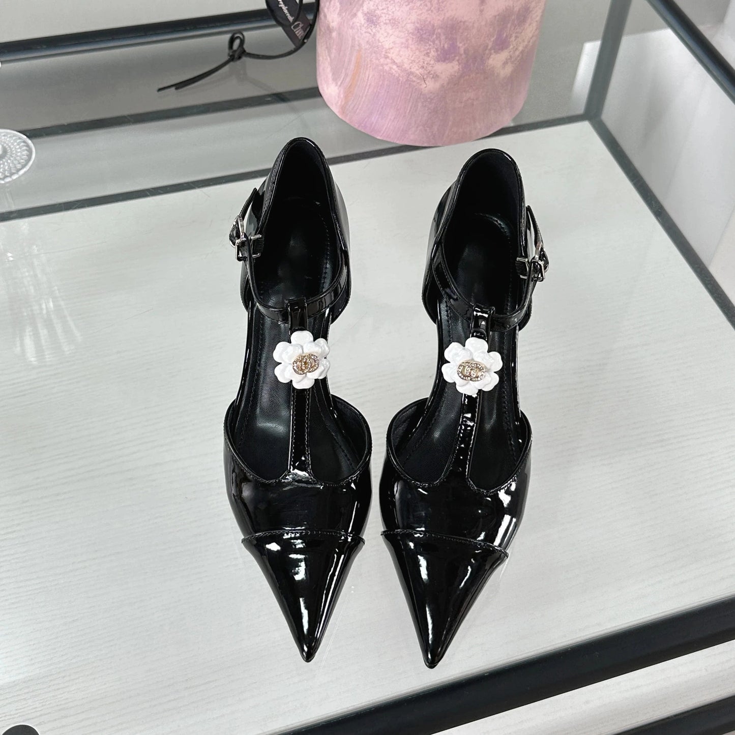 Hot sale 2024 Spring New pointed flower thin heel women's shoes flash diamond sandals