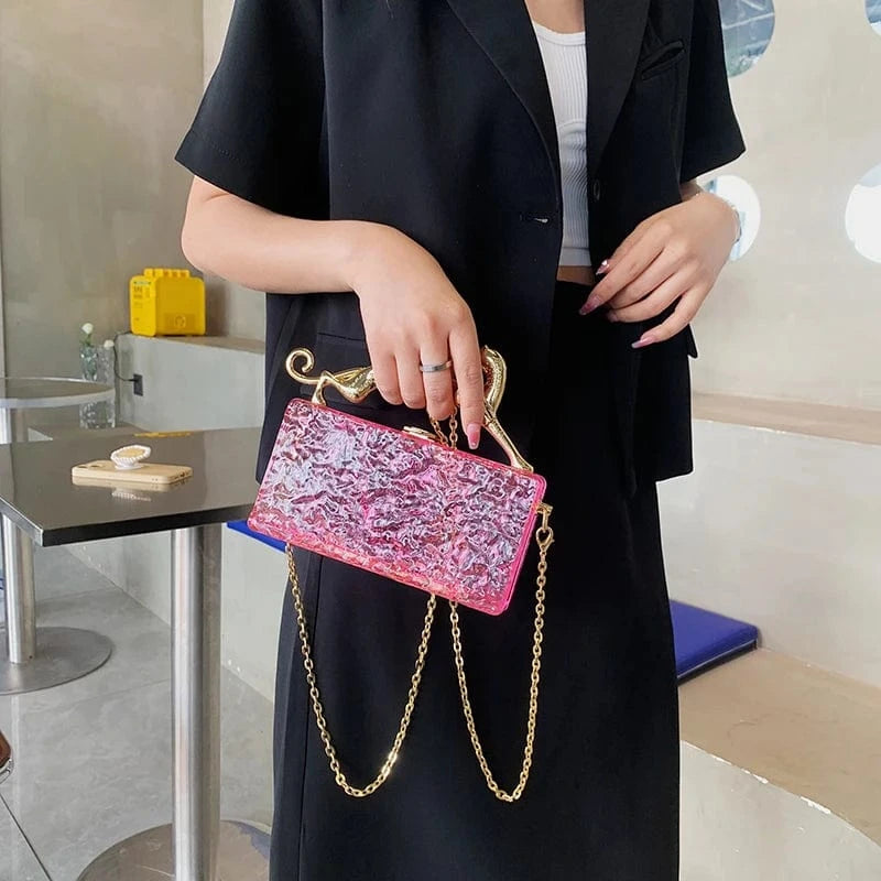 Hot Sale Box Handbags Young Lady Designer Clear Box Hand Bags For Woman's Fashion Jelly Purses