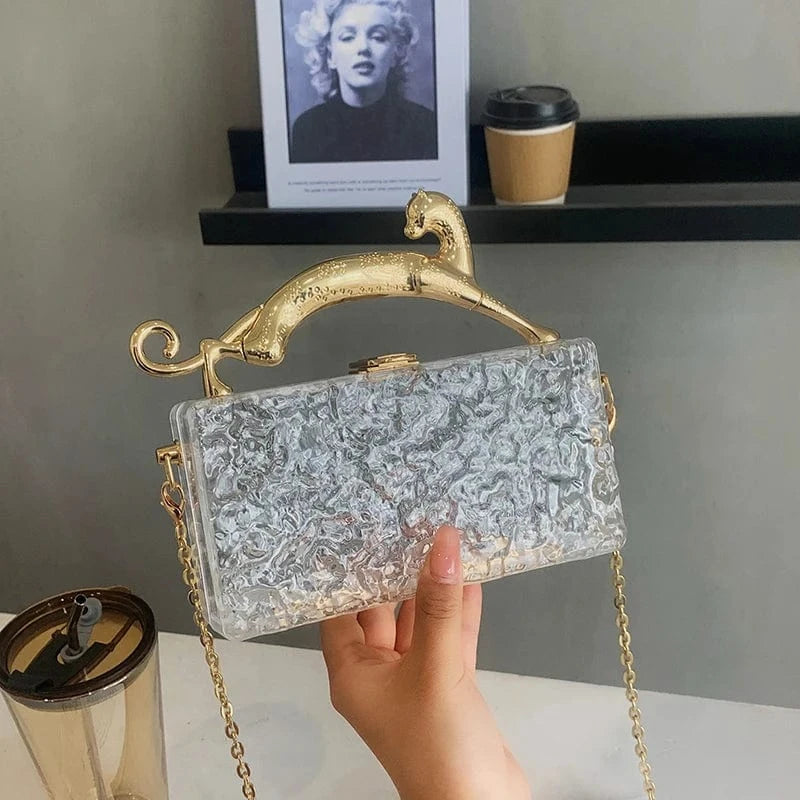 Hot Sale Box Handbags Young Lady Designer Clear Box Hand Bags For Woman's Fashion Jelly Purses
