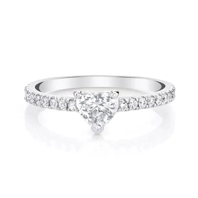 Hot sale Charming Heart Charm Zircon Rings For Women Wedding Vintage Valentine's Day 925 Sterling Silver Jewelry