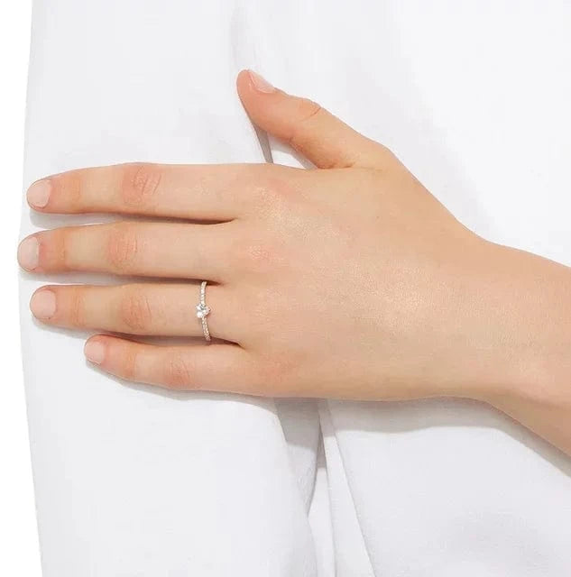 Hot sale Charming Heart Charm Zircon Rings For Women Wedding Vintage Valentine's Day 925 Sterling Silver Jewelry