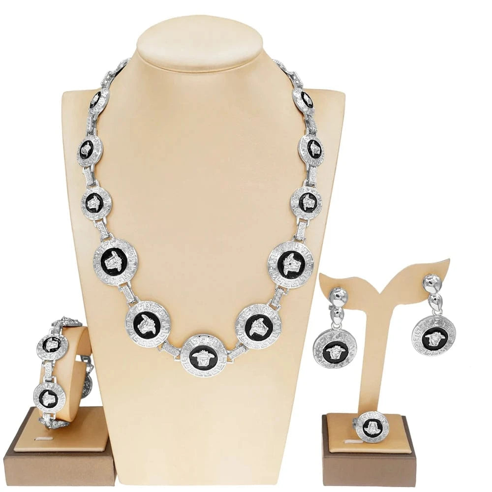 Hot sale Dubai Jewelry Sets / Adjustable / HM2200429 Zhuerrui Hot sale Dubai Jewelry Sets 18k Gold Plated Polished Glossy Craft Fashion Necklace Bangle Jewelry Sets HM2200428