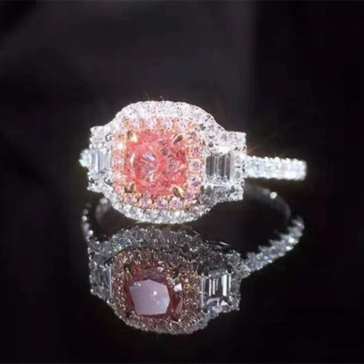 hot sale Dubai luxury bridal diamond jewelry 18k gold GIA SI2 0.5ct natural pink diamond ring for women