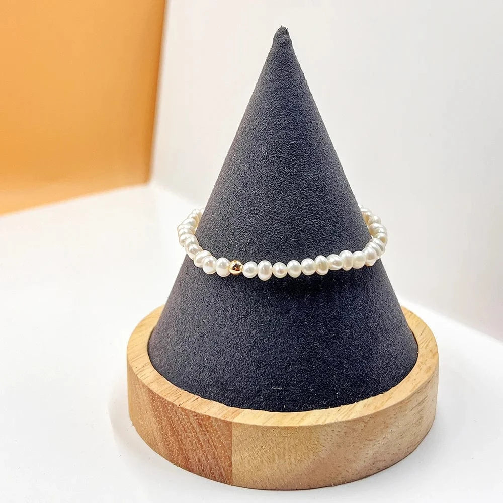 Hot sale high quality 14k gold filled  beaded freshwater pearl bracelet fashion jewelry for women