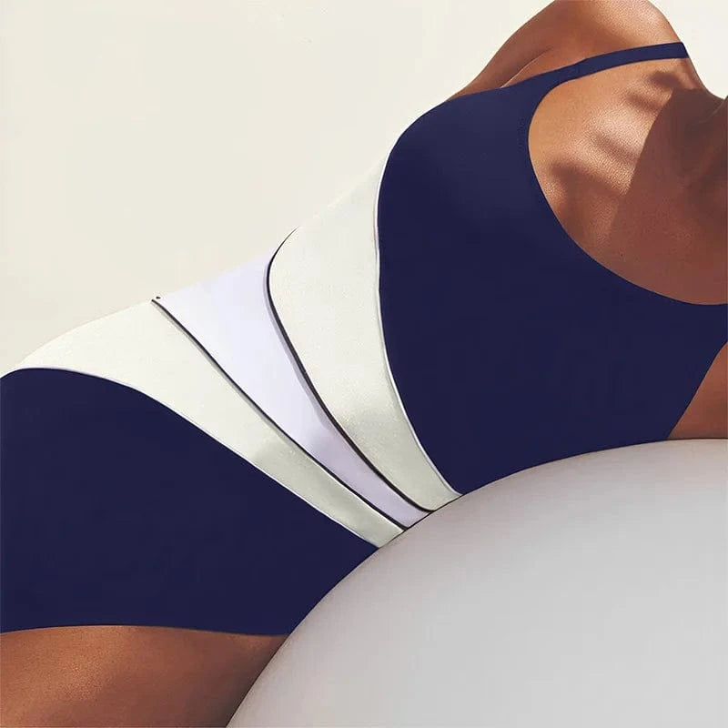 Hot sale new styles one-piece swimsuits wholesale sexy factory low price splice backless low cut bikinis custom LOGO and styles