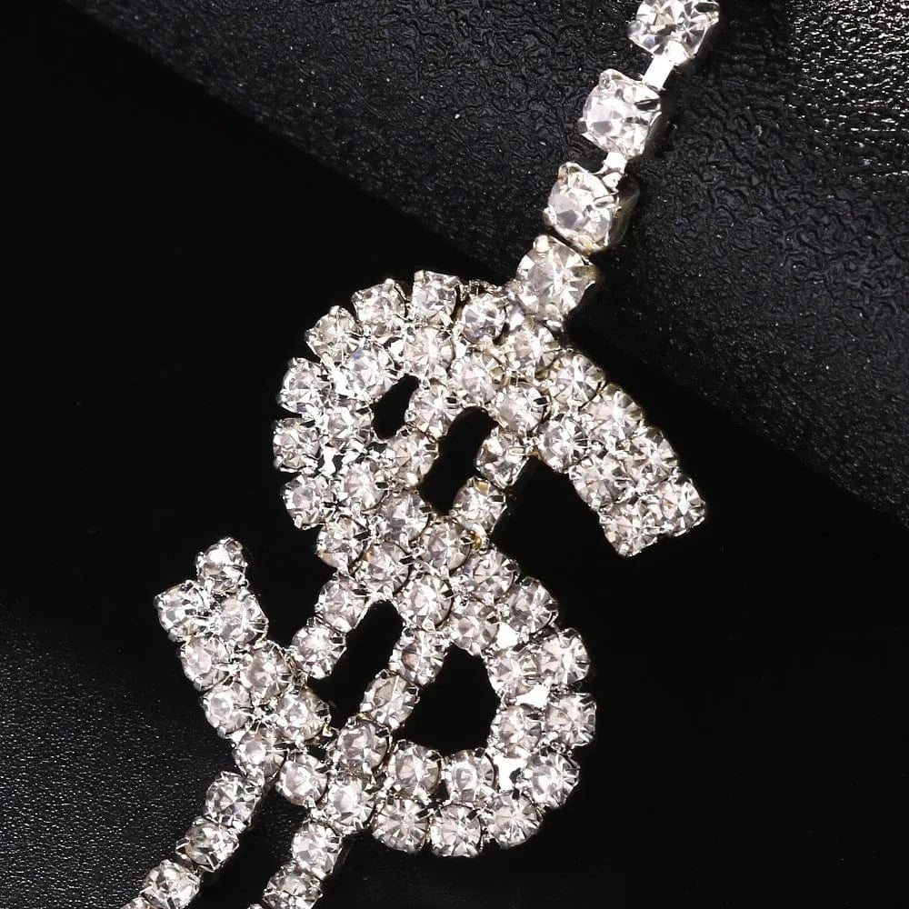Hot Sale Sexy Dollar Symbol Rhinestone Chest Chain For Women Bikini Party Necklace Belly Body Chain Jewelry