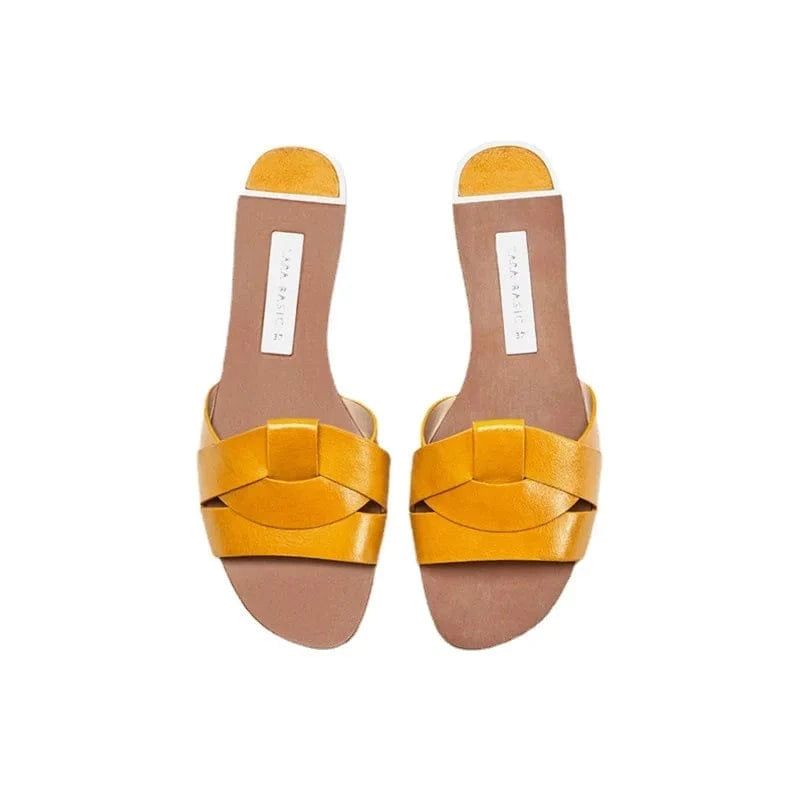 Hot Sale Women New Summer Fashion Cross Strap Slippers Female Beach Peep Toe Flip Flops Sandals