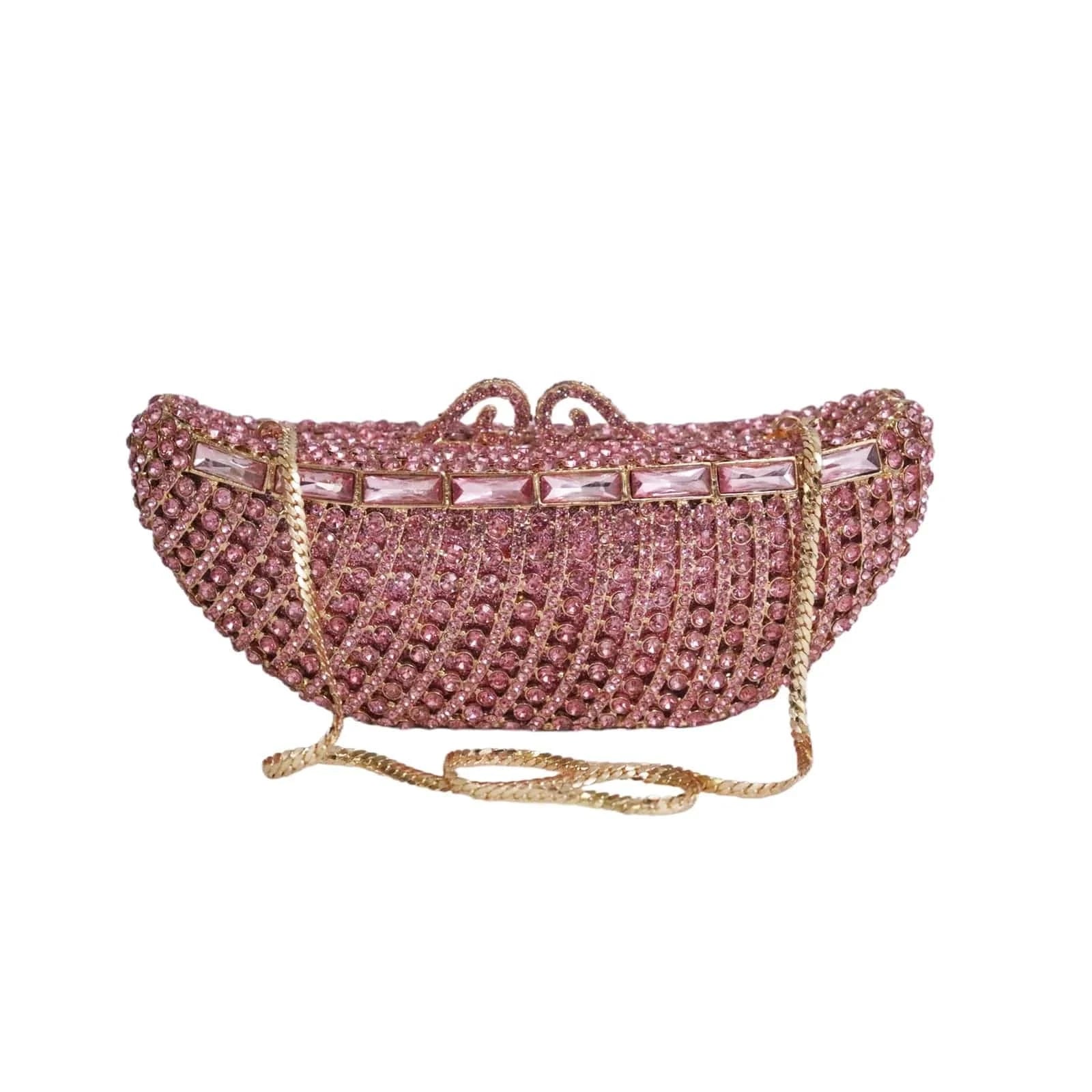 Hot sales 2024 Boat Shaped Clutch Bag Wedding Purse Luxury Evening Crystal Party Stone Ladies Clutches Bag for Women