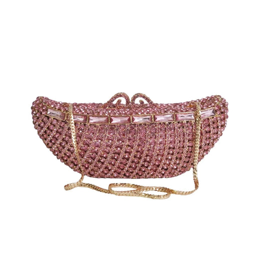 Hot sales 2024 Boat Shaped Clutch Bag Wedding Purse Luxury Evening Crystal Party Stone Ladies Clutches Bag for Women