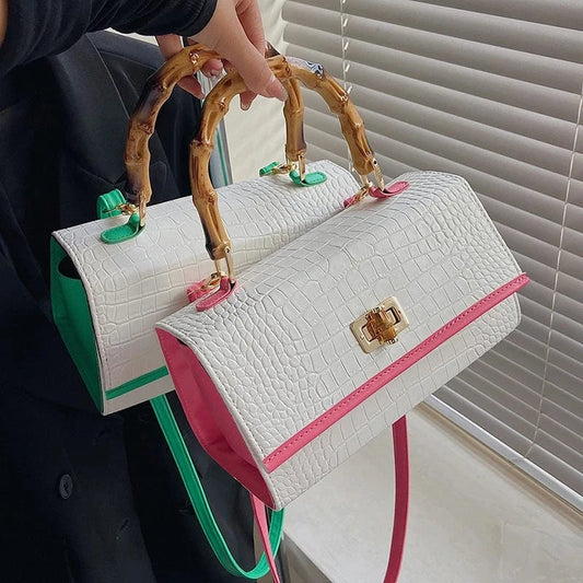 Hot Sell bags women handbags ladies bamboo handle Purses Luxury Handbag Girls Trendy Hand Bags For Woman Fashion Purses