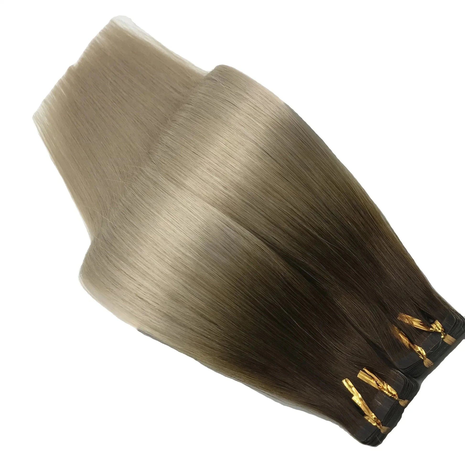 Hot sell invisible virgin remy russian/brazilian cuticle aligned invisible tape in human hair extension
