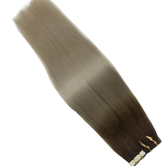 Hot sell invisible virgin remy russian/brazilian cuticle aligned invisible tape in human hair extension