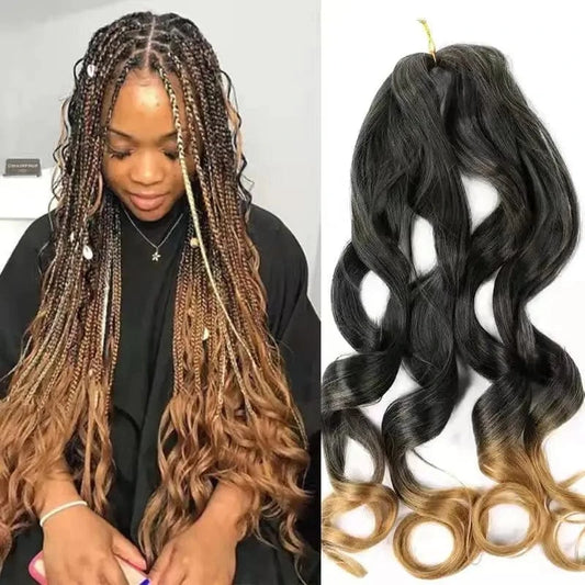 Hot sell  Synthetic deep hair bulk crochet braids 150g french curls synthetic braiding hair