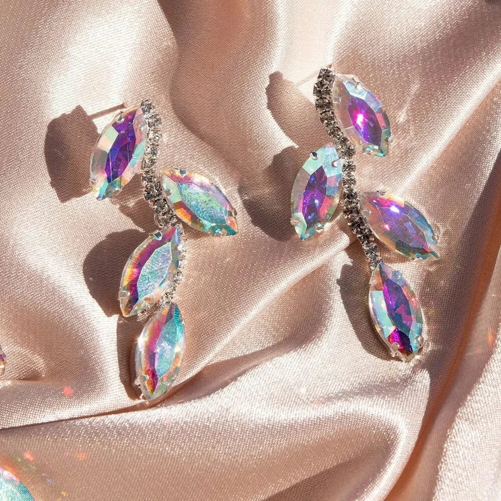 Hot Selling Womens Luxury Wedding Flower CZ Zircon Jewelry Sets Gift Fashion Water Drop Necklace And Earrings Set Jewelry Set