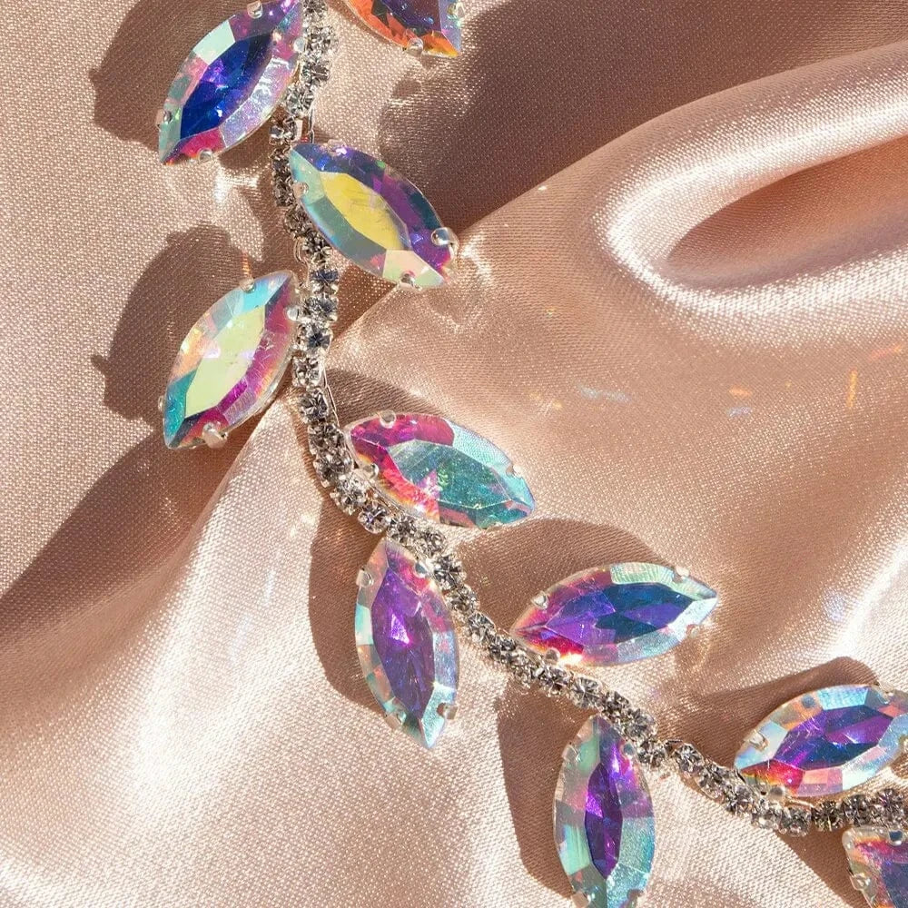 Hot Selling Womens Luxury Wedding Flower CZ Zircon Jewelry Sets Gift Fashion Water Drop Necklace And Earrings Set Jewelry Set