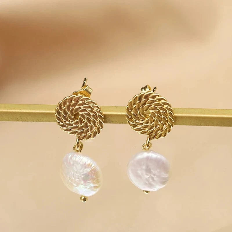 Hotsale Cheap Instagram Bee Earrings 18k Gold Plated Pearl Drop Earrings For Women Lovely Fine Jewelry Wholesale