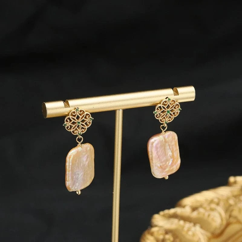 Hotsale Cheap Instagram Bee Earrings 18k Gold Plated Pearl Drop Earrings For Women Lovely Fine Jewelry Wholesale