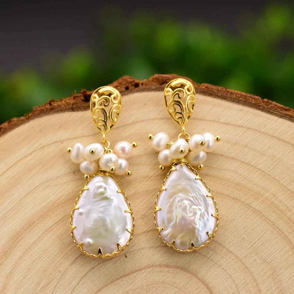 Hotsale Cheap Instagram Bee Earrings 18k Gold Plated Pearl Drop Earrings For Women Lovely Fine Jewelry Wholesale