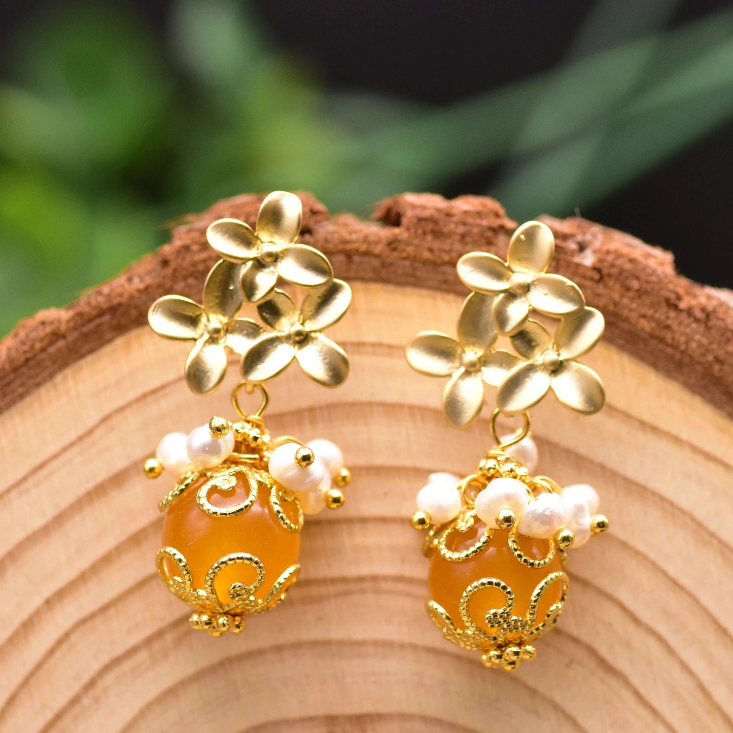 Hotsale Cheap Instagram Bee Earrings 18k Gold Plated Pearl Drop Earrings For Women Lovely Fine Jewelry Wholesale