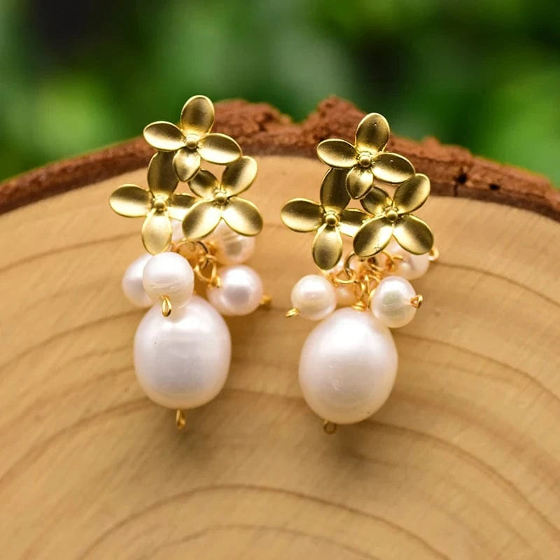 Hotsale Cheap Instagram Bee Earrings 18k Gold Plated Pearl Drop Earrings For Women Lovely Fine Jewelry Wholesale