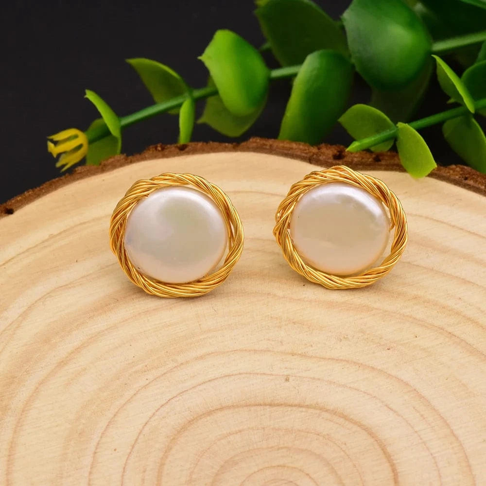 Hotsale Cheap Instagram Bee Earrings 18k Gold Plated Pearl Drop Earrings For Women Lovely Fine Jewelry Wholesale