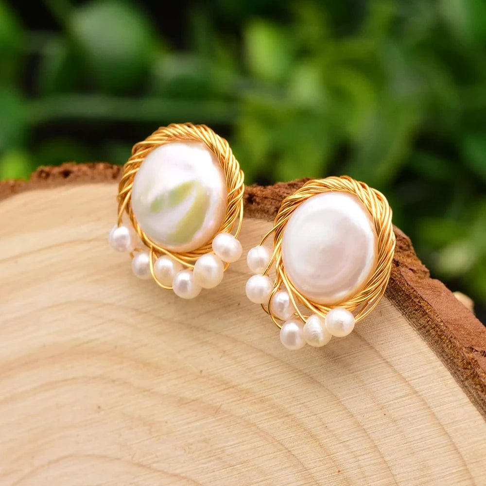 Hotsale Cheap Instagram Bee Earrings 18k Gold Plated Pearl Drop Earrings For Women Lovely Fine Jewelry Wholesale