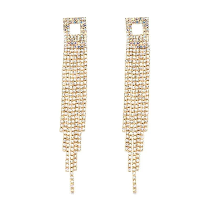 Hoyon Fashion gold silver rhinestone crystal earrings statement jewelry as gift tassel earrings women personalized