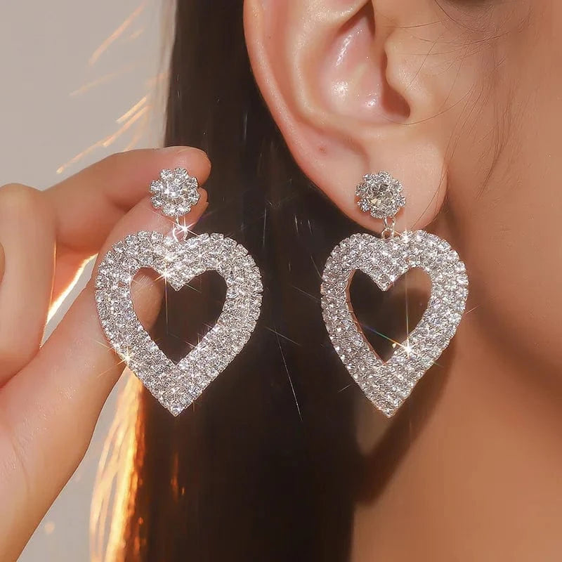 Hoyon Fashion gold silver rhinestone crystal earrings statement jewelry as gift tassel earrings women personalized