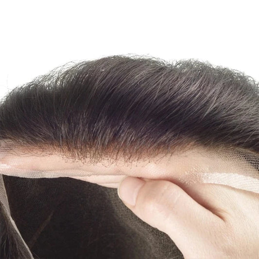HS7M Newtimeshair Full French Lace Natural Hairline mens hair toupee curly hair systems for men