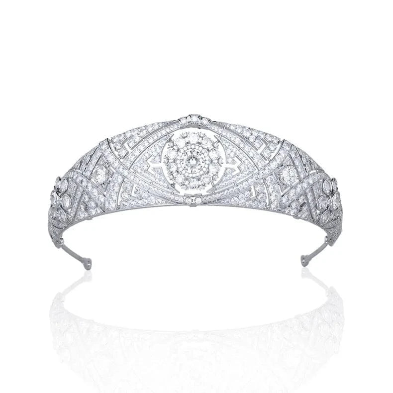 HT00089 High Quality White Colors Crystal Tiaras Gorgeous Bride Princess Crown