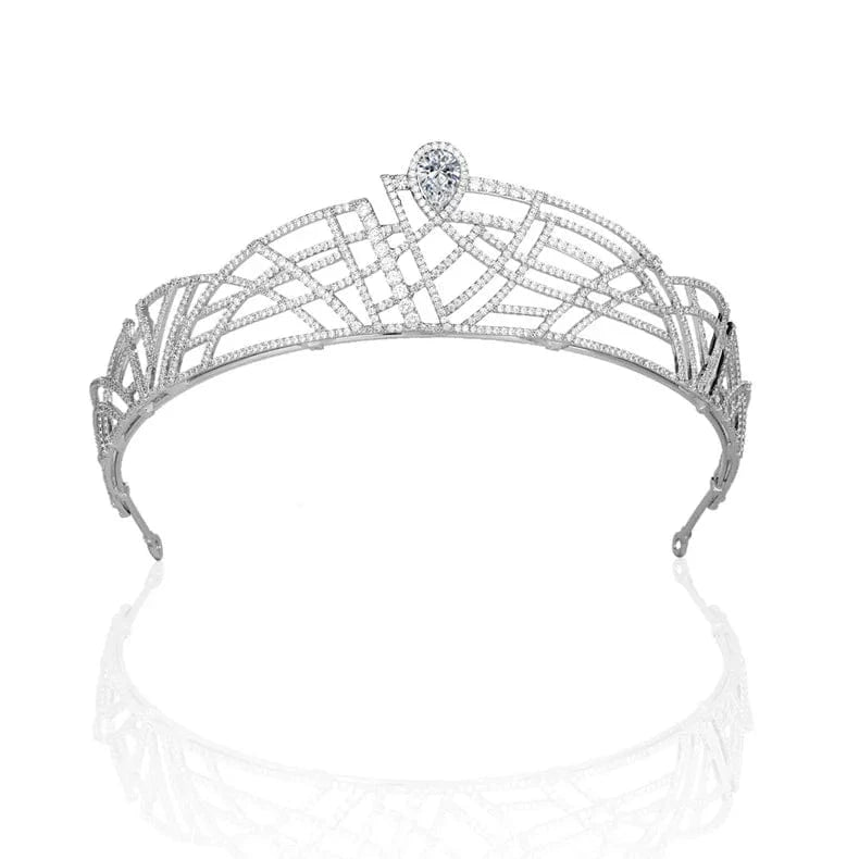 HT0211009 High Quality White Colors Crystal Tiaras Gorgeous Bride Princess Crown