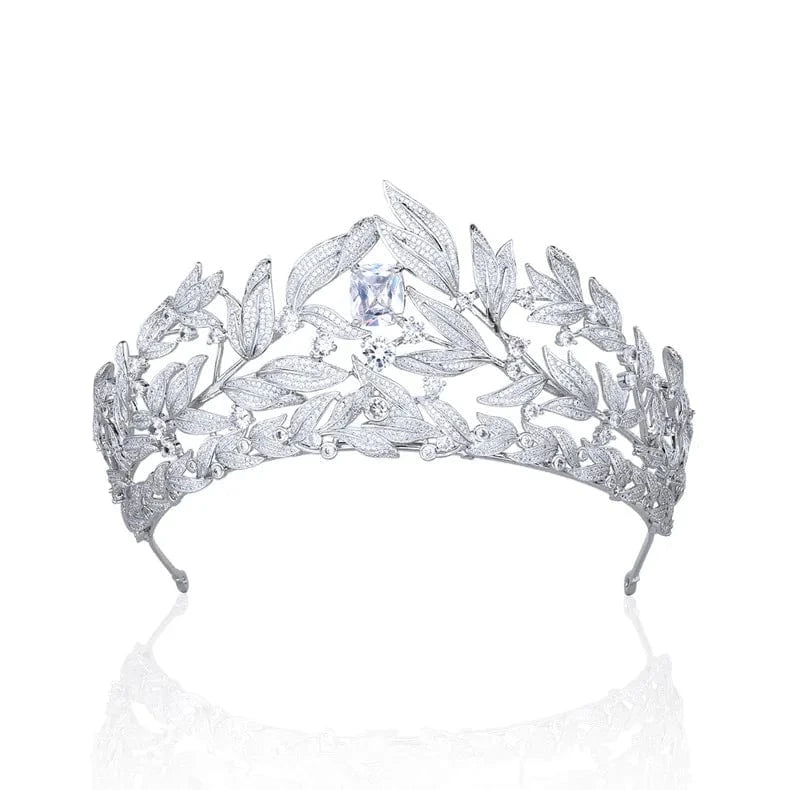 HT19017 hot selling women statement jewelry cubic zircon tiara bridal accessories crown