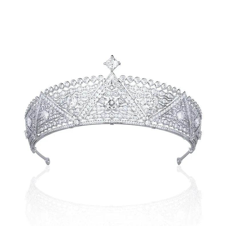 HT19065 hot selling women statement jewelry cubic zircon tiara bridal accessories crown