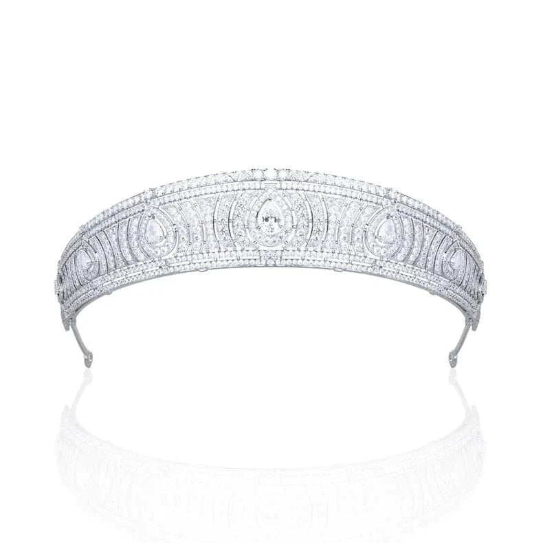 HT19066 High Quality White Colors Crystal Tiaras Gorgeous Bride Princess Crown