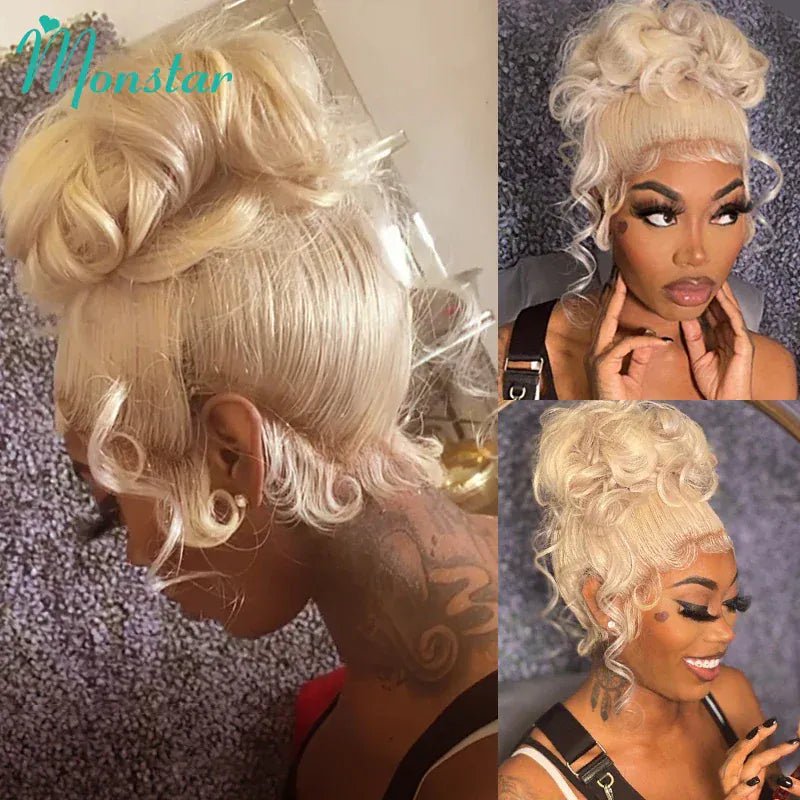 Human Hair Full Lace Blonde Lace Front Wig Human Hair 360 Lace Frontal Wig 613 13x6 Hd Lace Frontal Wig Brazilian Body Wave Wigs - SN Wigs & More