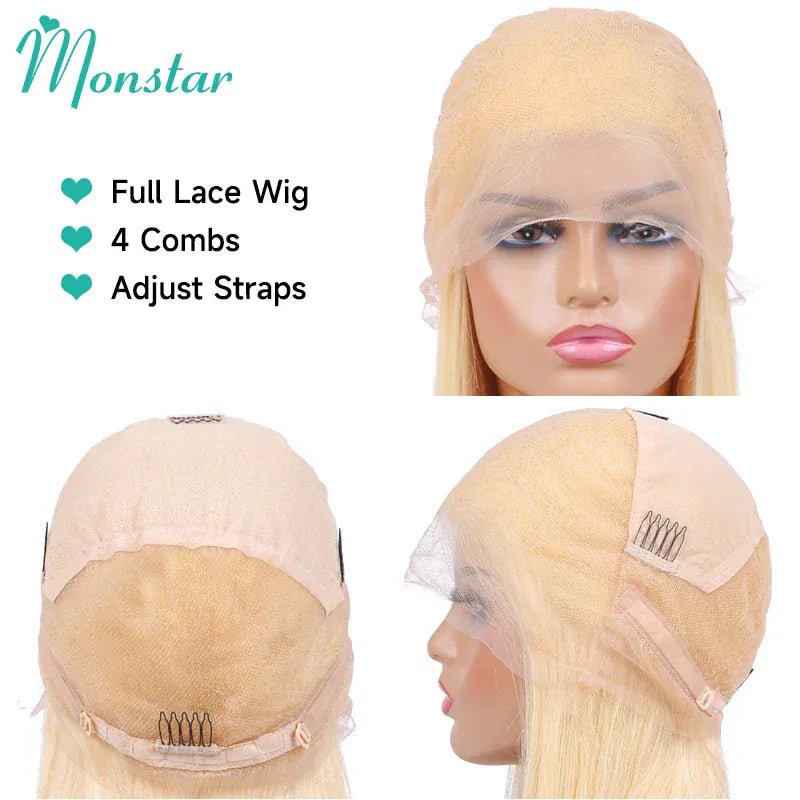Human Hair Full Lace Blonde Lace Front Wig Human Hair 360 Lace Frontal Wig 613 13x6 Hd Lace Frontal Wig Brazilian Body Wave Wigs - SN Wigs & More