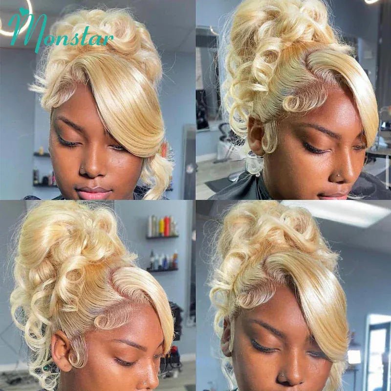 Human Hair Full Lace Blonde Lace Front Wig Human Hair 360 Lace Frontal Wig 613 13x6 Hd Lace Frontal Wig Brazilian Body Wave Wigs - SN Wigs & More