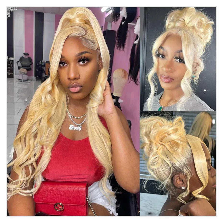 Human Hair Full Lace Blonde Lace Front Wig Human Hair 360 Lace Frontal Wig 613 13x6 Hd Lace Frontal Wig Brazilian Body Wave Wigs - SN Wigs & More