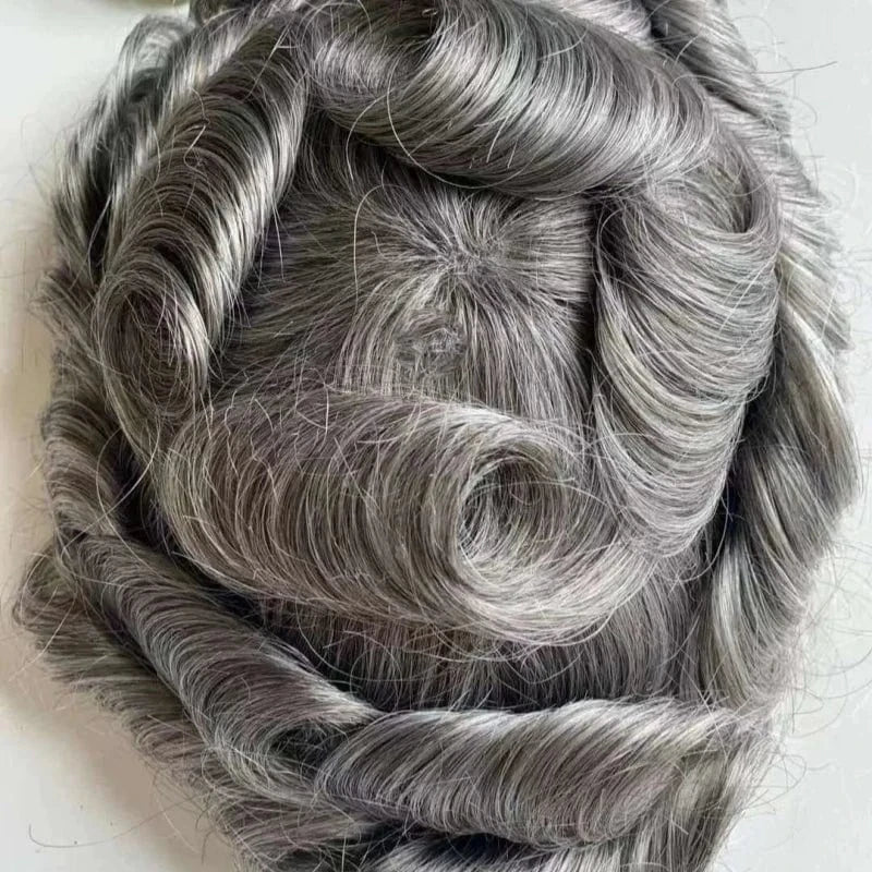 Human Hair Toupee hair replacement mono with NPU Men Wigs Human Hair Toupee Mono Lace With Npu Around Lace Systems