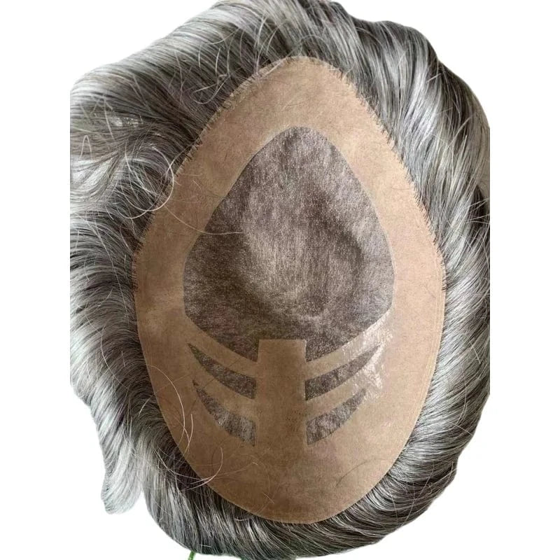 Human Hair Toupee hair replacement mono with NPU Men Wigs Human Hair Toupee Mono Lace With Npu Around Lace Systems