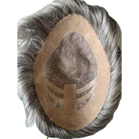 Human Hair Toupee hair replacement mono with NPU Men Wigs Human Hair Toupee Mono Lace With Npu Around Lace Systems