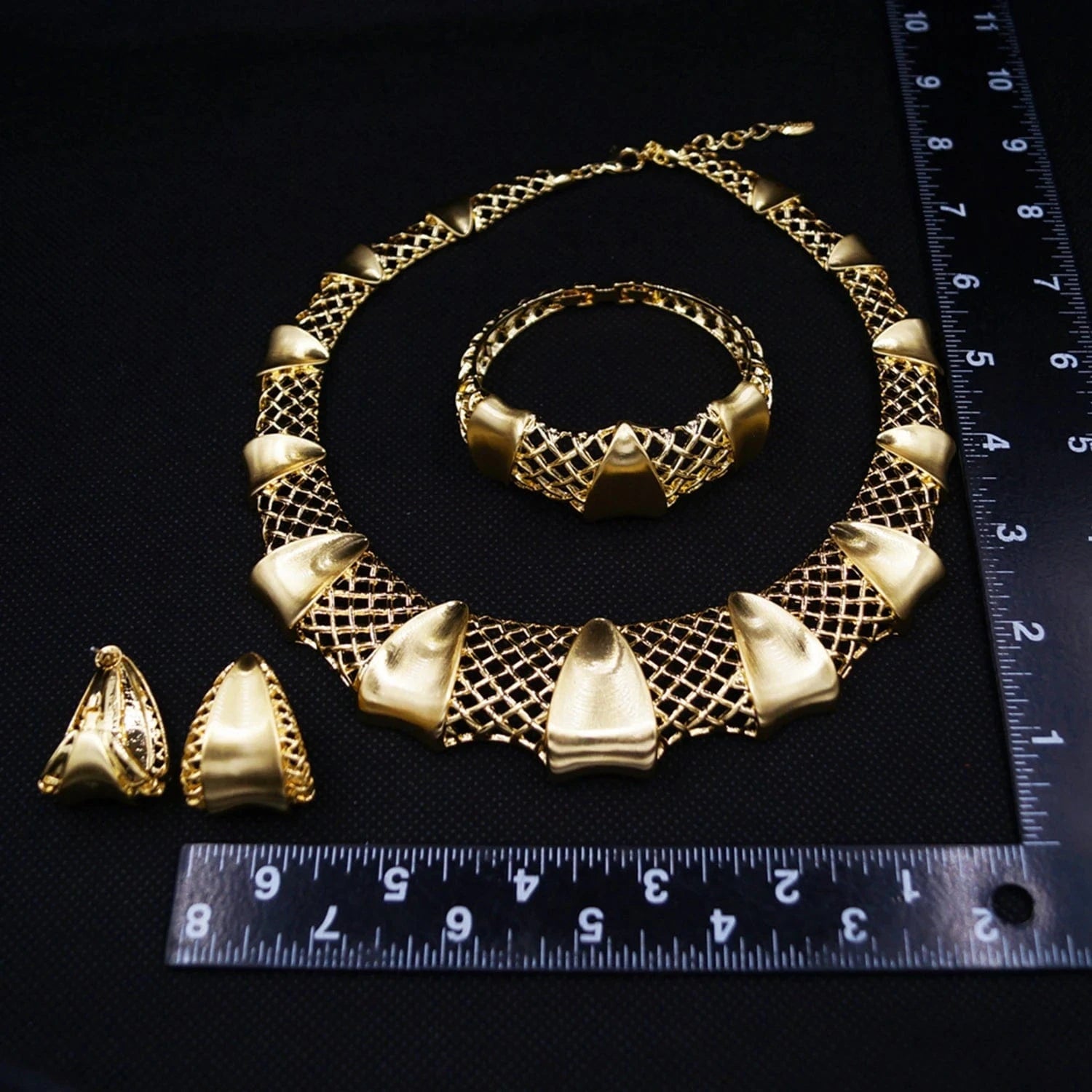 HV008541 Dubai Jewelry Fashion Design For Women Single Ball Design Jewelry Accessories 24 k Gold Plated African Jewelry set Necklace