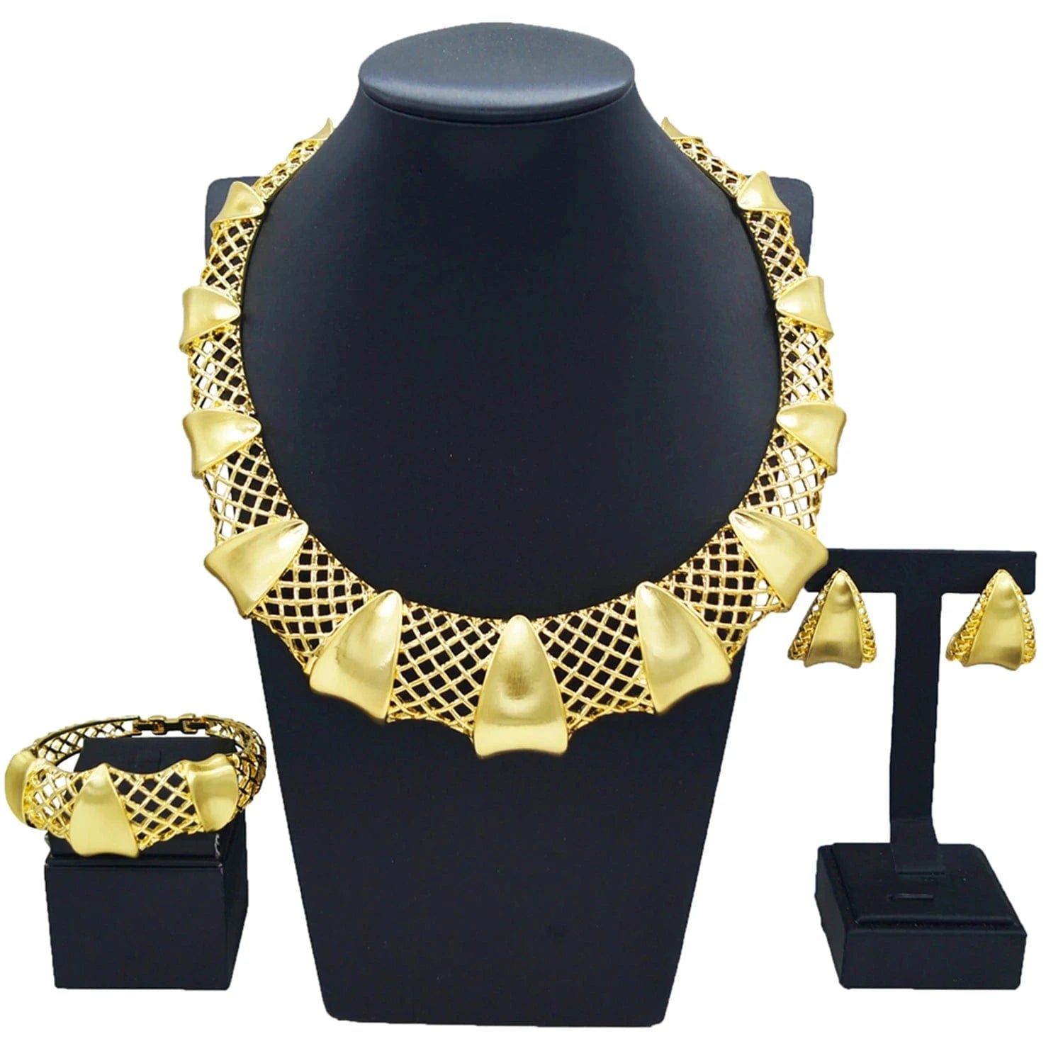 HV008541 Dubai Jewelry Fashion Design For Women Single Ball Design Jewelry Accessories 24 k Gold Plated African Jewelry set Necklace