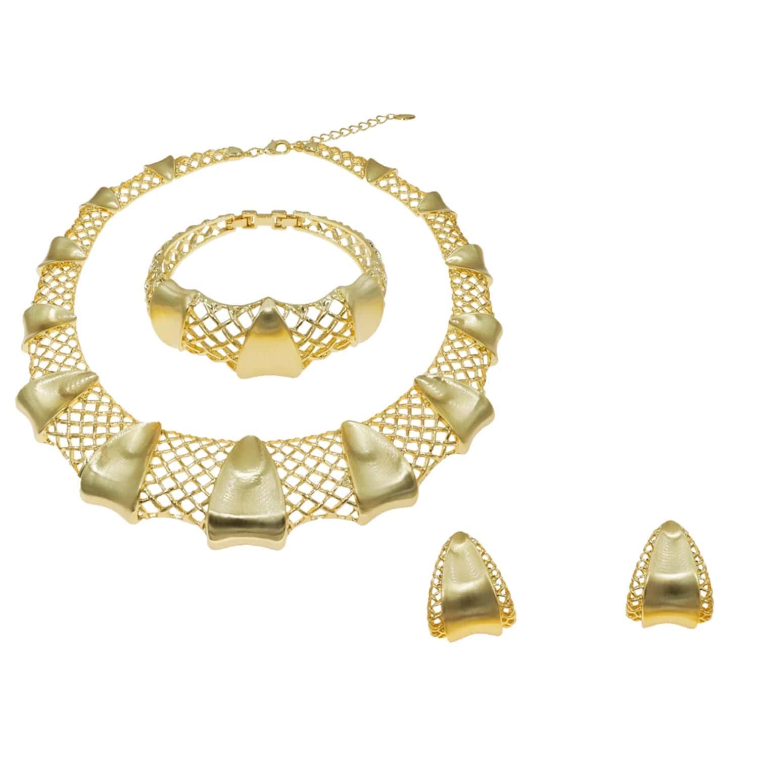 HV008541 Dubai Jewelry Fashion Design For Women Single Ball Design Jewelry Accessories 24 k Gold Plated African Jewelry set Necklace