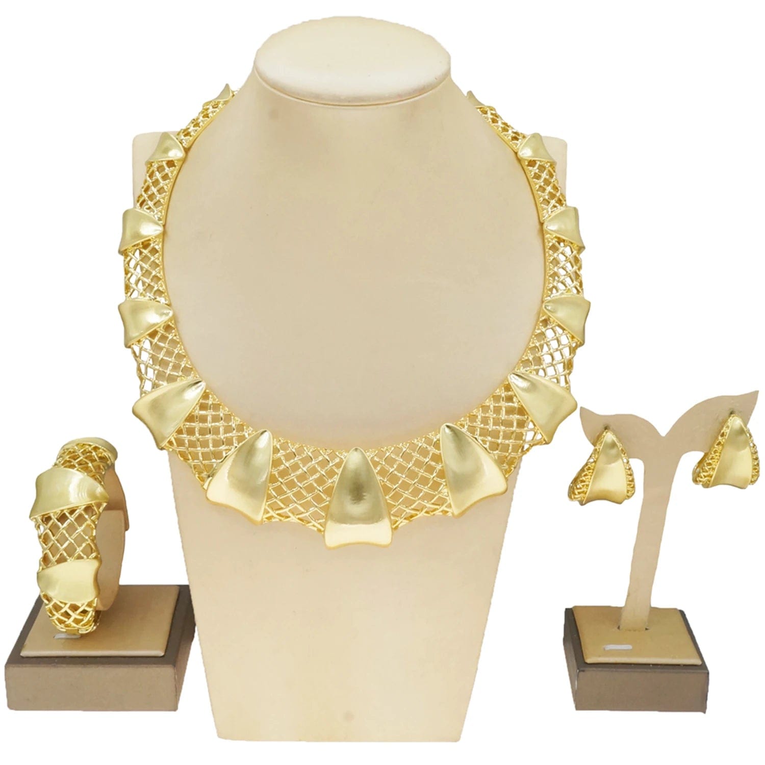 HV008541 Dubai Jewelry Fashion Design For Women Single Ball Design Jewelry Accessories 24 k Gold Plated African Jewelry set Necklace