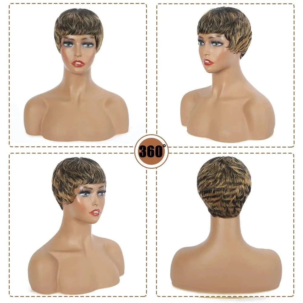 HY-220 / 1pc / 2INCHES Short Red Hair Wig Synthetic Short Wigs for Black Women Short Haircut Wig Short Red for Women