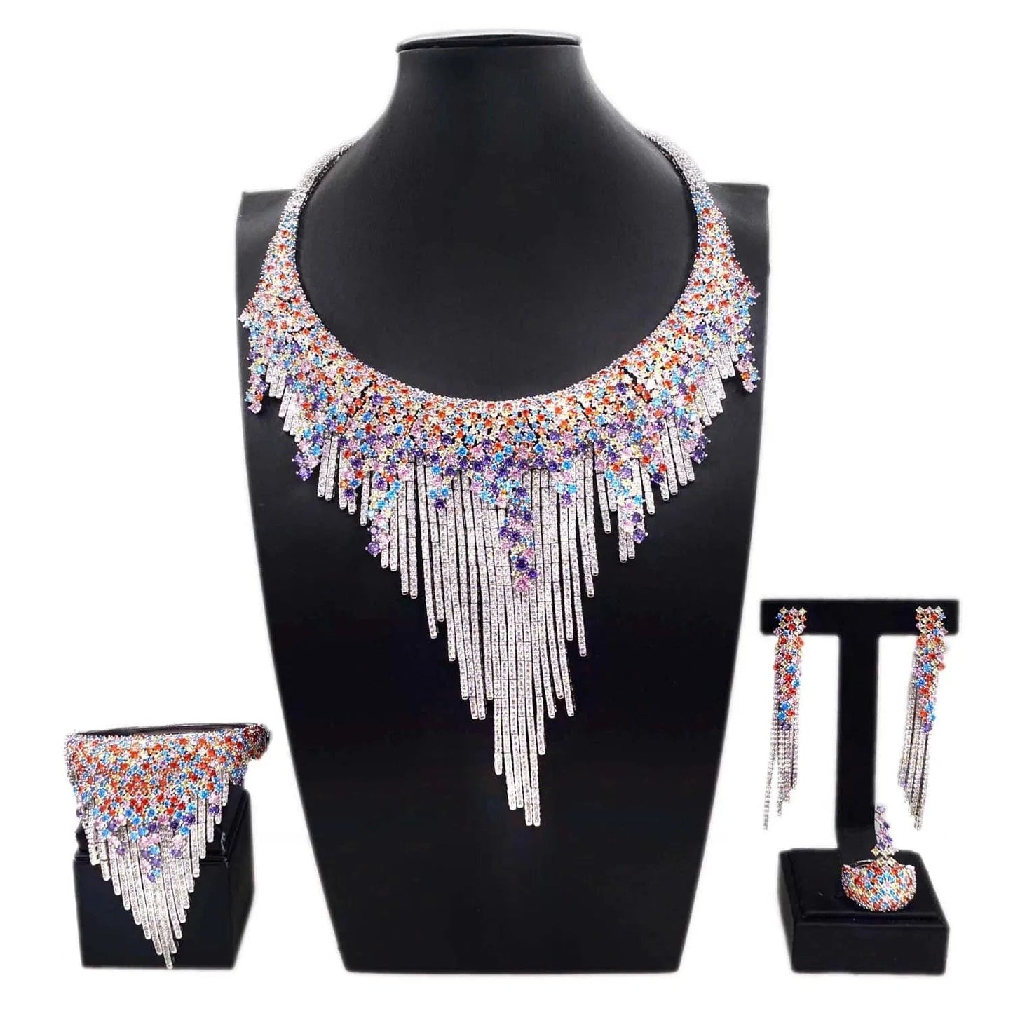 HZ23049406 New Fashion Factory Jewelry Sets Gold Zirconia Jewelry Set High Quality Cubic Zirconia Wedding Jewelry For Women